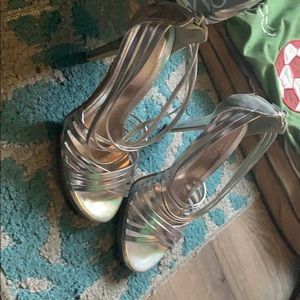 Silver aldo heels